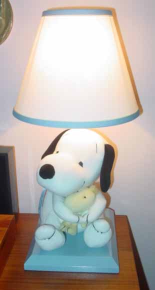 Here is the snoopy lamp that we got today (1/20, the baby's due date).