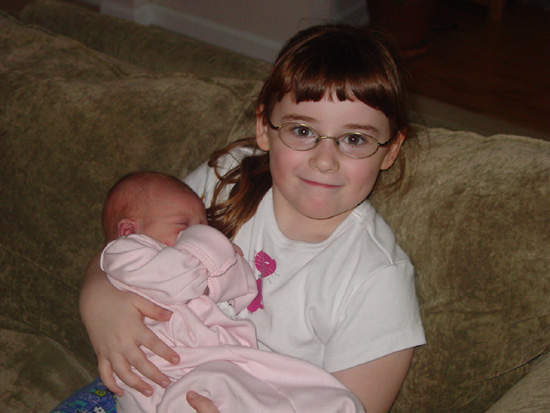 Cousin Gina holding Emily.