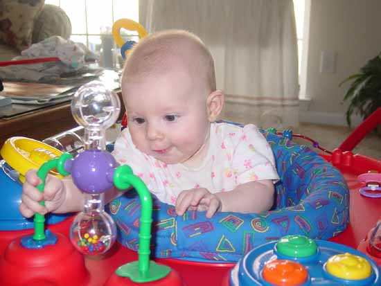 Emily is VERY excited about her new walker.