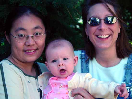 Emily with Aunt Marnie and her friend Yue.