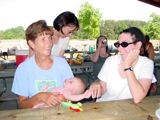 Grandma Carole lulled Emily to sleep.