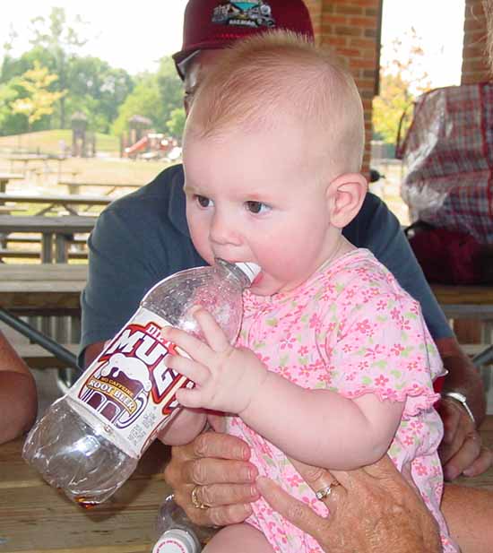 Just chillin, having a rootbeer.