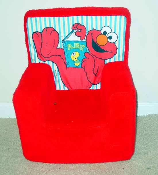 The Elmo Chair, Emily's very own chair!