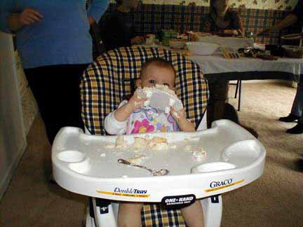 Grandma Root took this picture of her eating some cake.