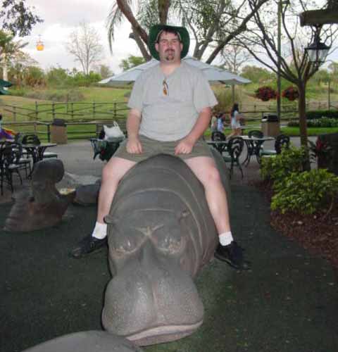 Here I am riding the hippo.